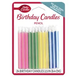 Betty Crocker 2.5 Inch Pencil Birthday Candles 24 ea