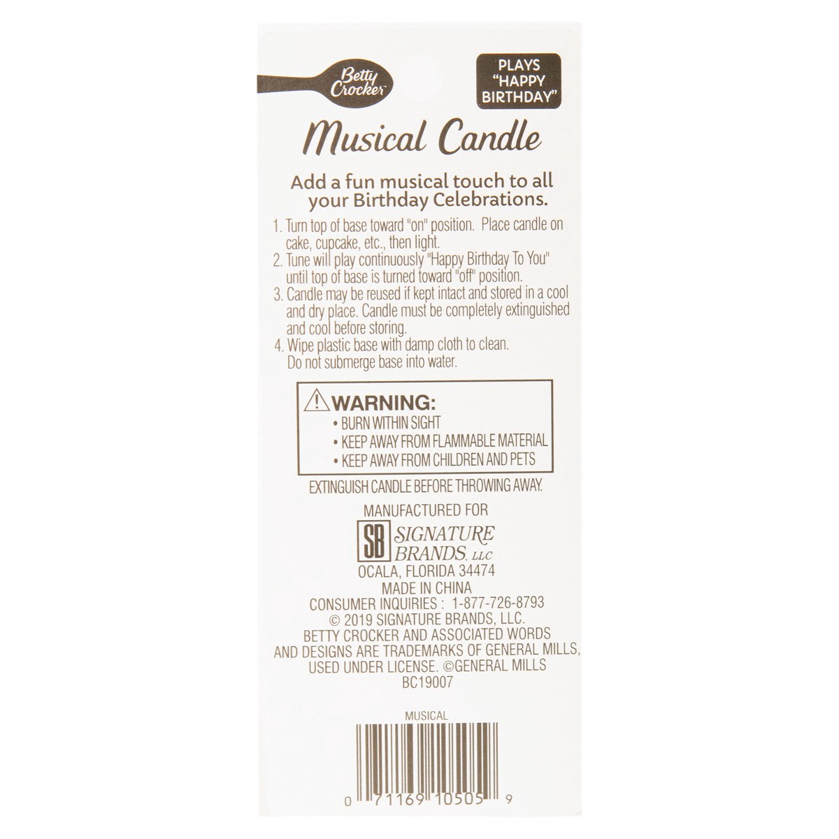 slide 2 of 2, Betty Crocker Musical Candles, 1 ct