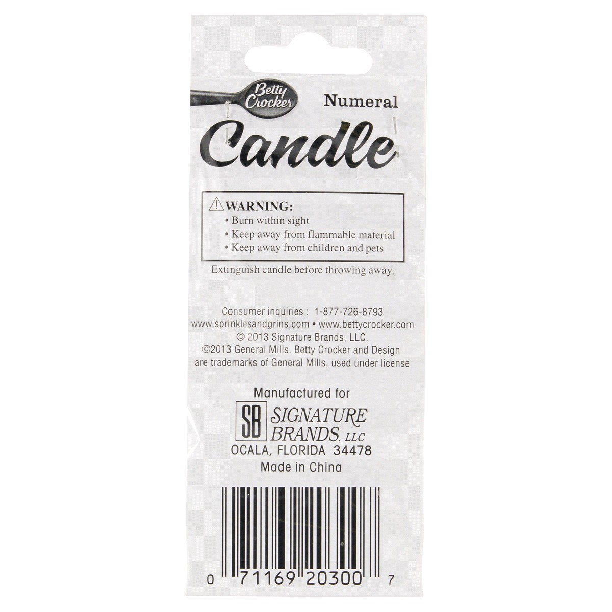 slide 2 of 2, Betty Crocker Candles Birthday Numeral 0 - 1 Count, 1 ct