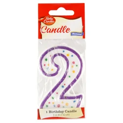 Betty Crocker 3 Inch Numeral 2 Birthday Candle 1 ea