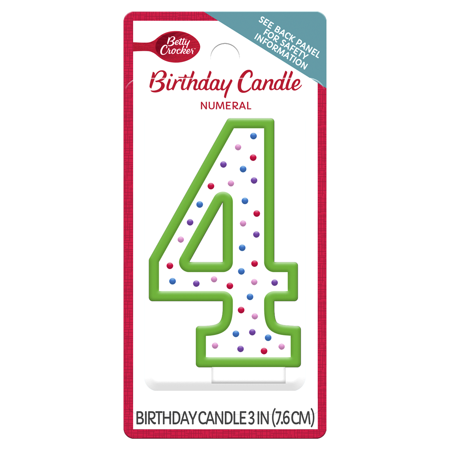 slide 1 of 2, Betty Crocker Candles Birthday Numeral 4 - 1 Count, 1 ct
