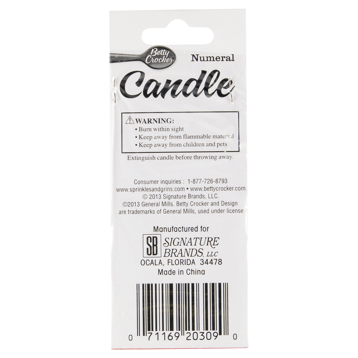 slide 2 of 2, Betty Crocker 3 Inch Numeral 6 Birthday Candle 1 ea, 1 ct