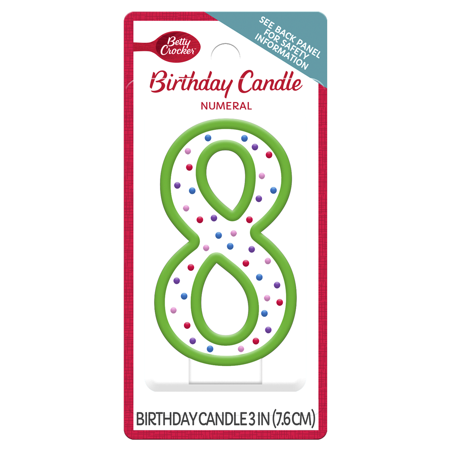 slide 1 of 2, Betty Crocker Candles Birthday Numeral 8 - 1 Count, 1 ct