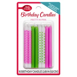 Betty Crocker Pretty in Pink Birthday Candles 16 Each