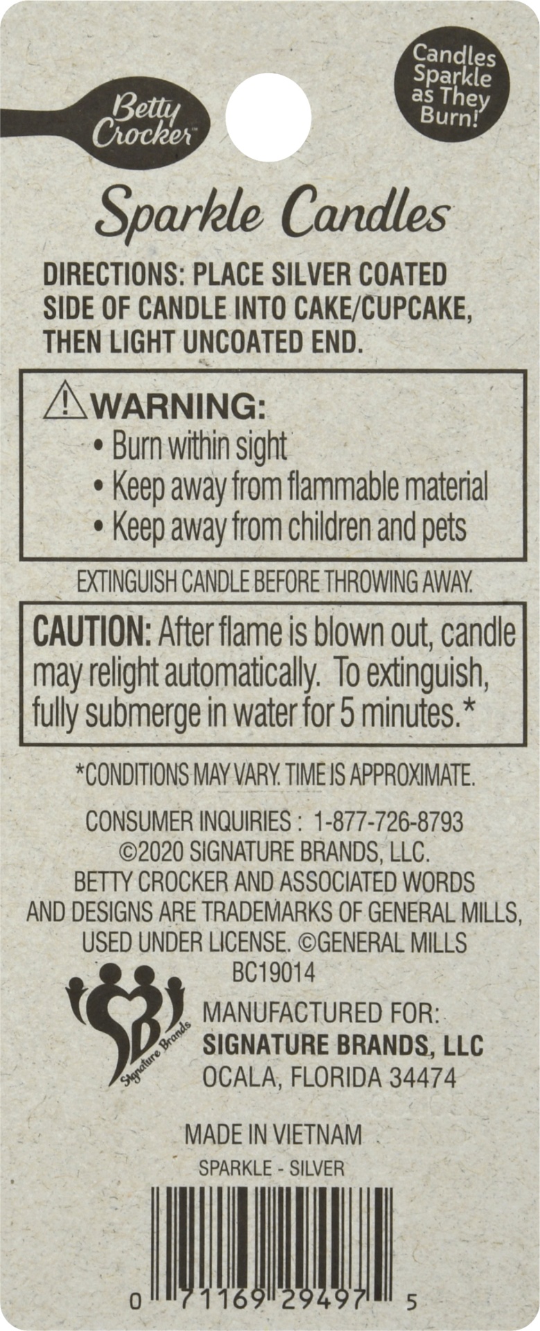 slide 2 of 2, Betty Crocker 3 Inch Silver Sparkle Candles 18 ea, 18 ct