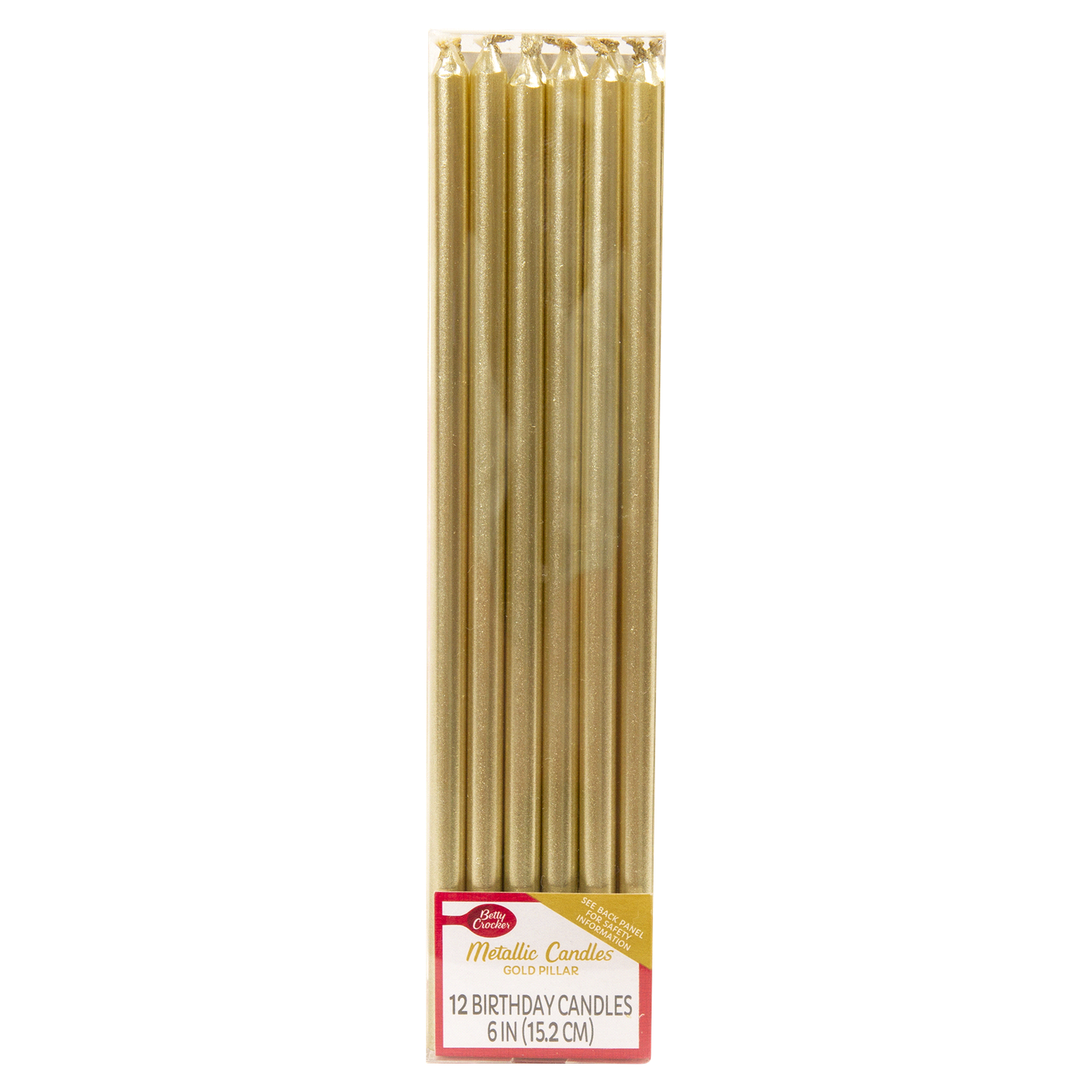 slide 1 of 2, Betty Crocker Birthday Candles Metallic Gold Pillar, 16 ct