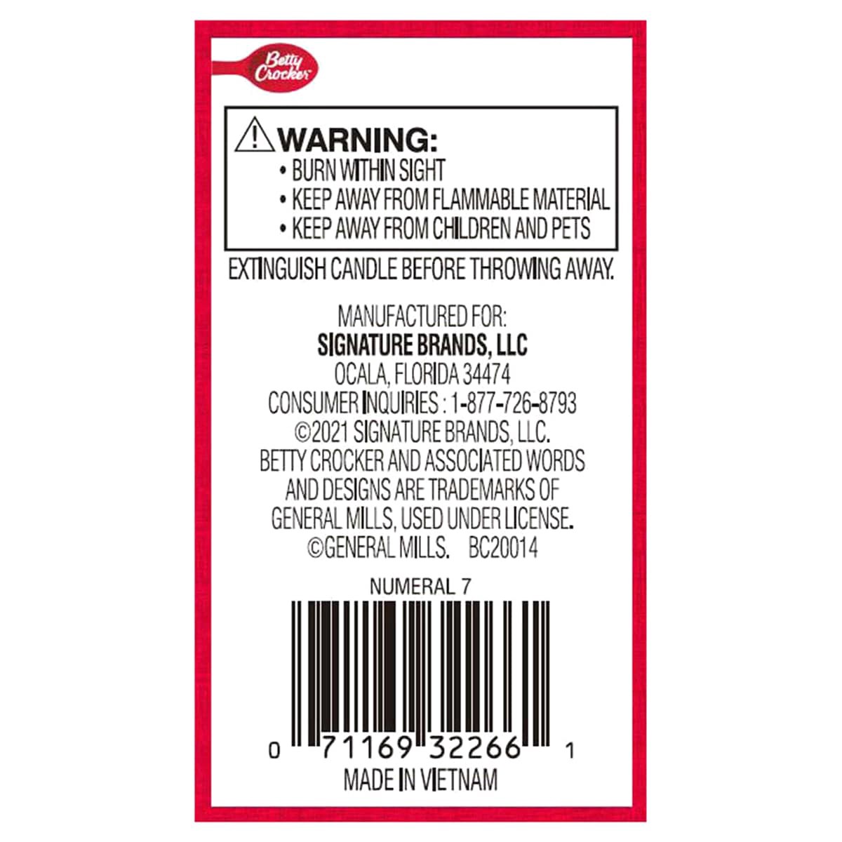 slide 2 of 2, Betty Crocker Premium Numeral Candle, 1 ct