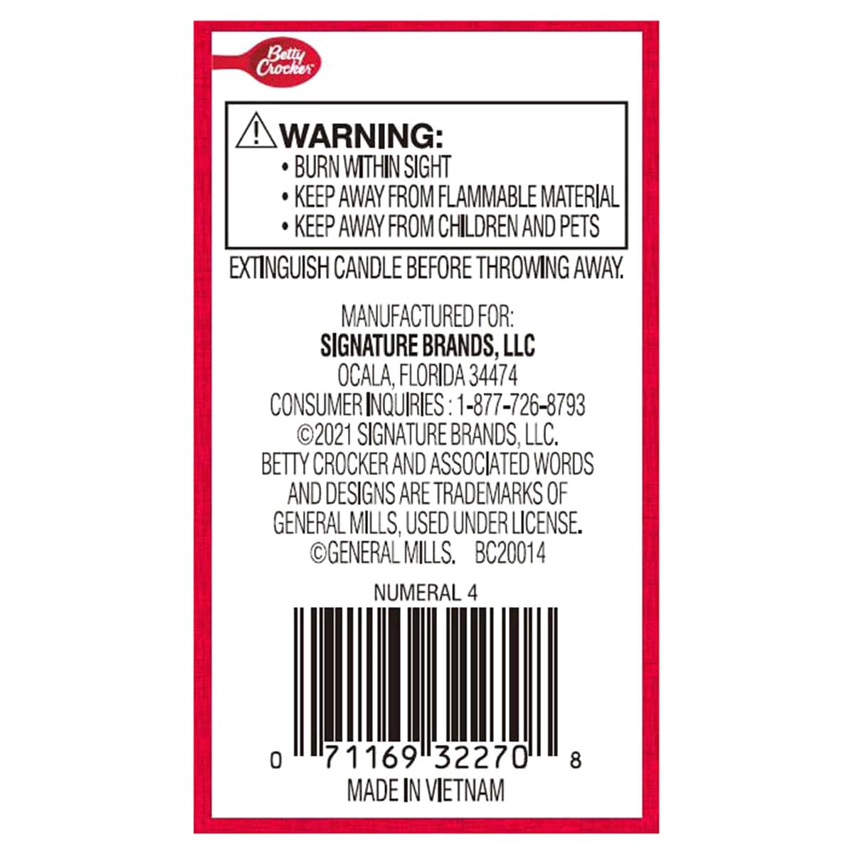 slide 2 of 2, Betty Crocker Premium Numeral Candle, 1 ct