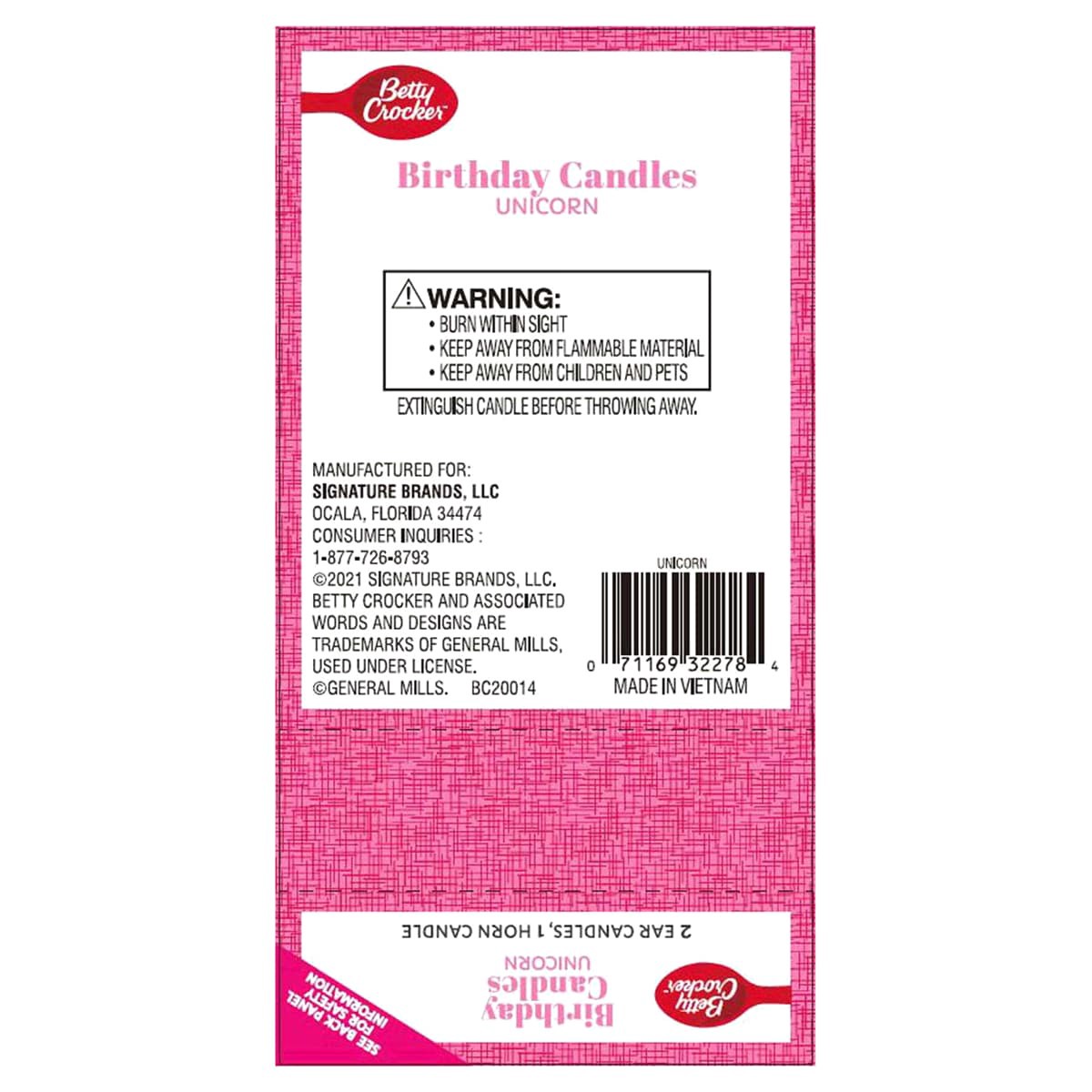 slide 2 of 2, Betty Crocker Rainbow Unicorn Birthday Candles, 3 ct