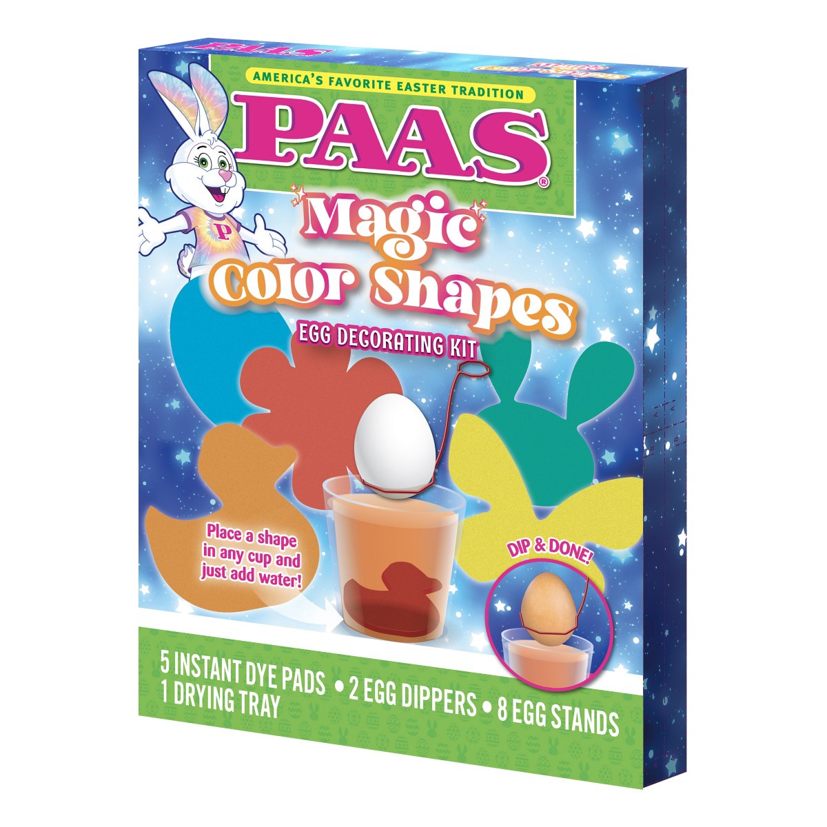 slide 7 of 9, PAAS Magic Color Shapes Egg Dying Kit, 1 ct