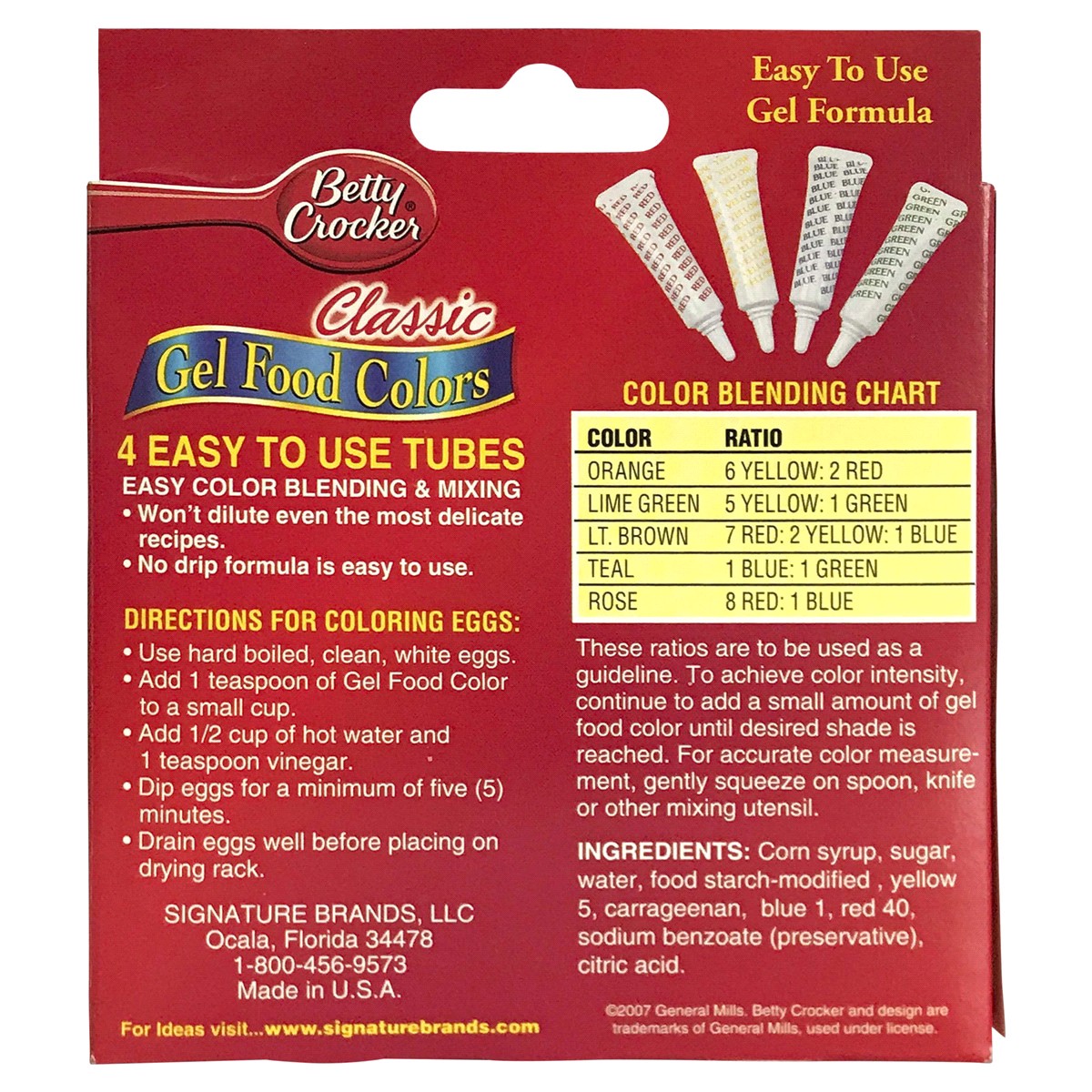 slide 2 of 2, Betty Crocker Classic Gel Food Colors, 4 ct; 2.7 oz