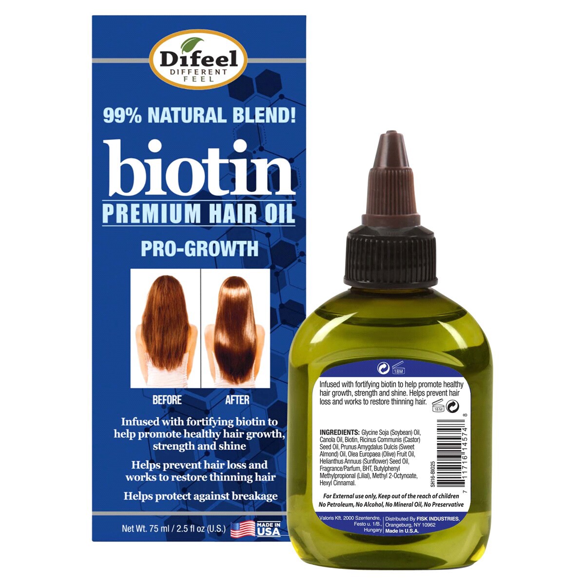 slide 2 of 2, Difeel Pro-Growth Biotin Premium Hair Oil 2.5 fl oz, 2.5 fl oz