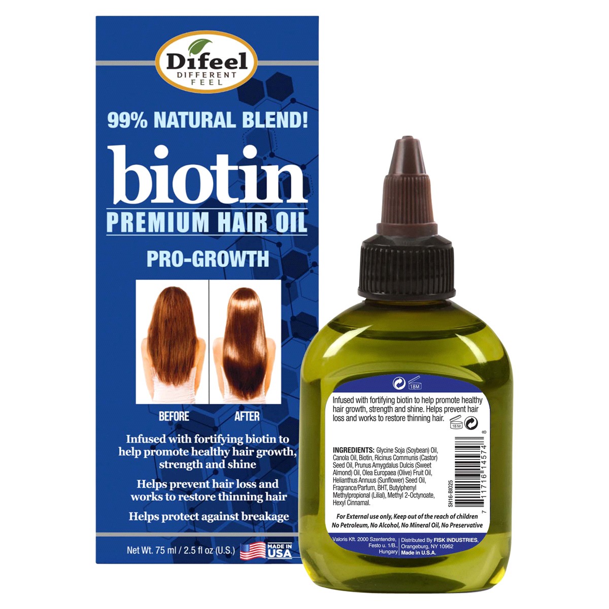 slide 2 of 2, Difeel Pro-Growth Biotin Premium Hair Oil 2.5 fl oz, 2.5 fl oz
