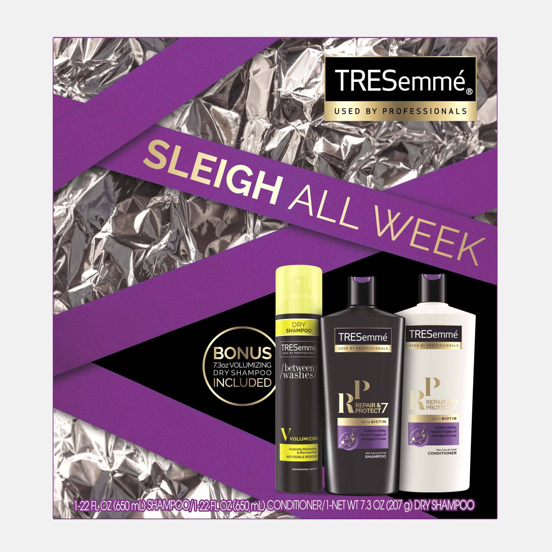 slide 1 of 3, TRESemmé Repair And Protect Shampoo + Conditioner and Dry Shampoo Gift Pack, 1 ct