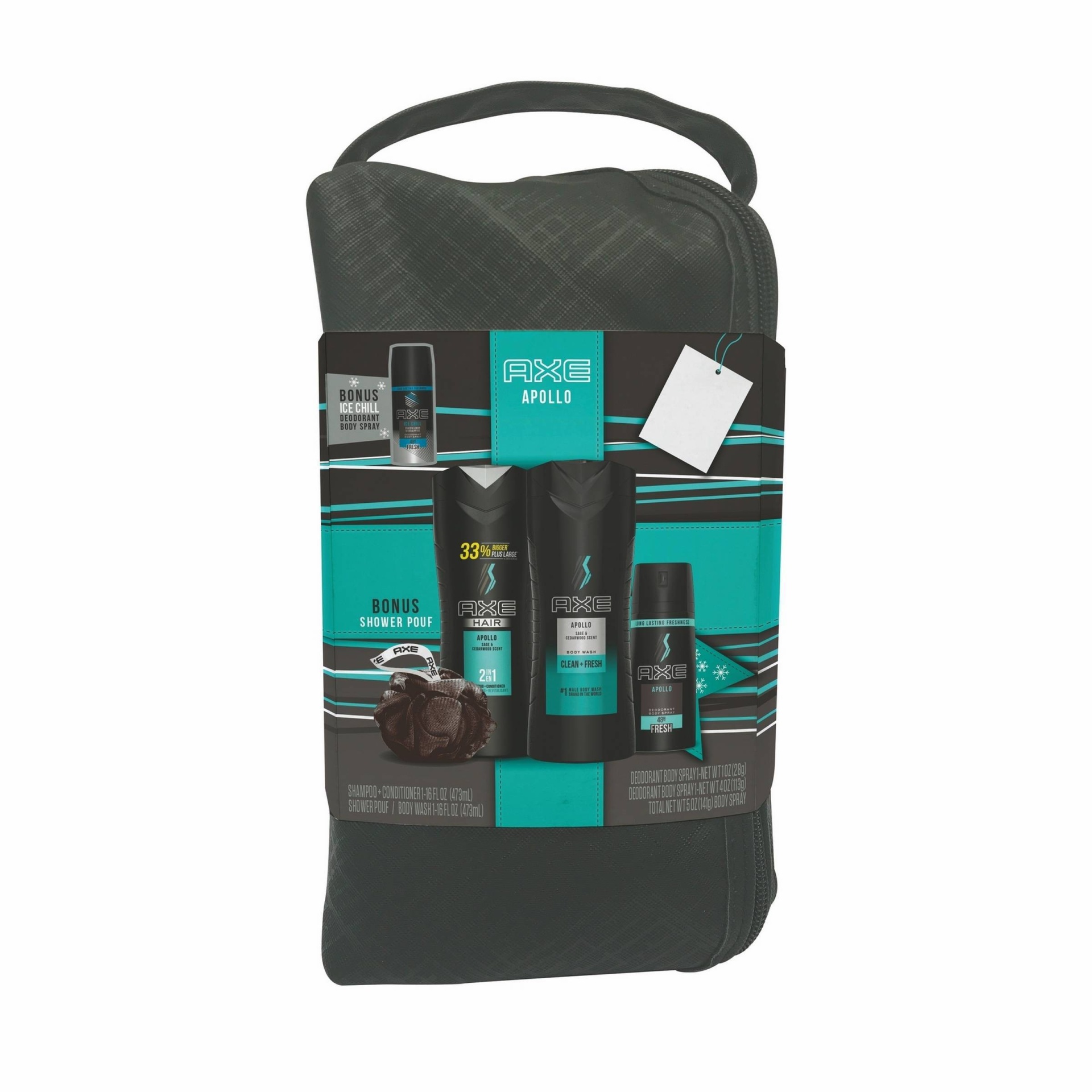 slide 1 of 7, Axe Gift Pack with Shampoo, Body Wash, Body Spray & Bonus Apollo Various Sizes, 4 ct