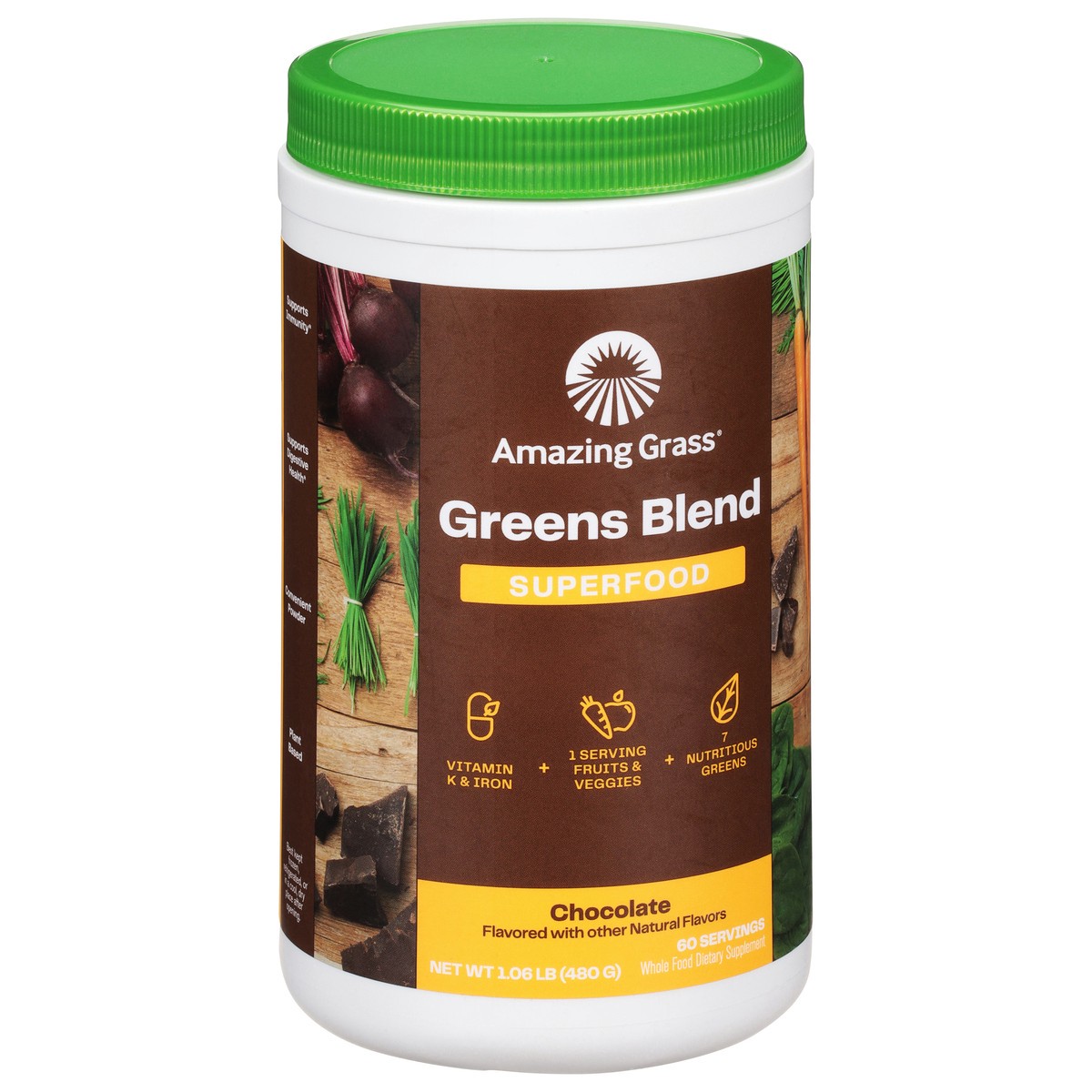 slide 2 of 9, Amazing Grass Superfood Chocolate Greens Blend 1.06 lb, 1.06 lb