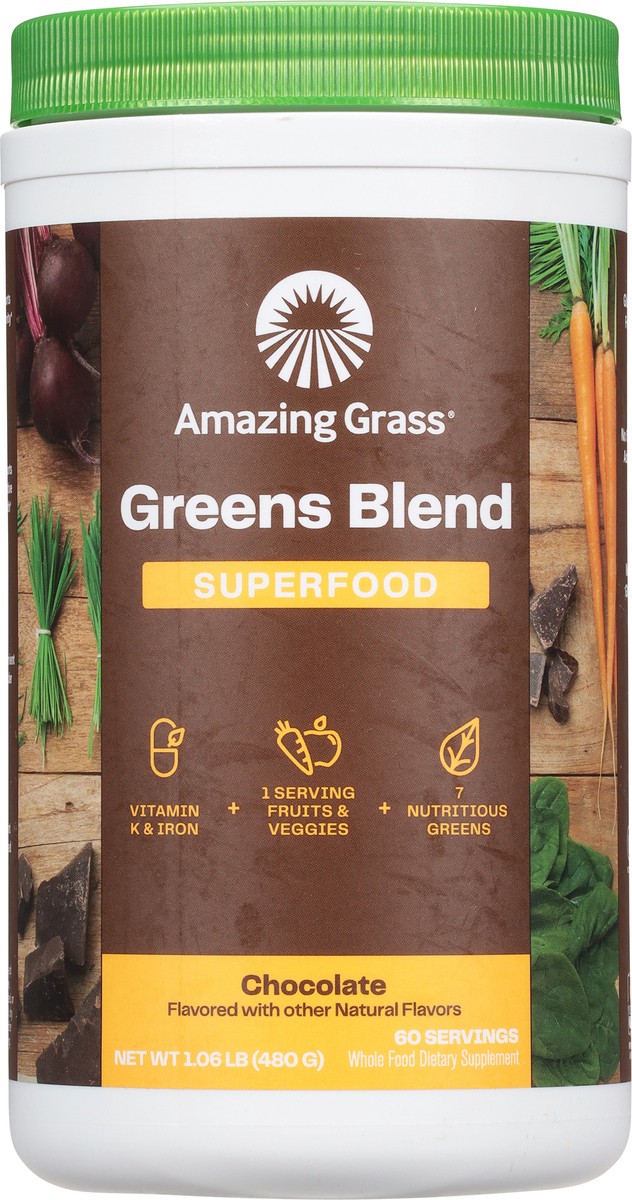 slide 6 of 9, Amazing Grass Superfood Chocolate Greens Blend 1.06 lb, 1.06 lb