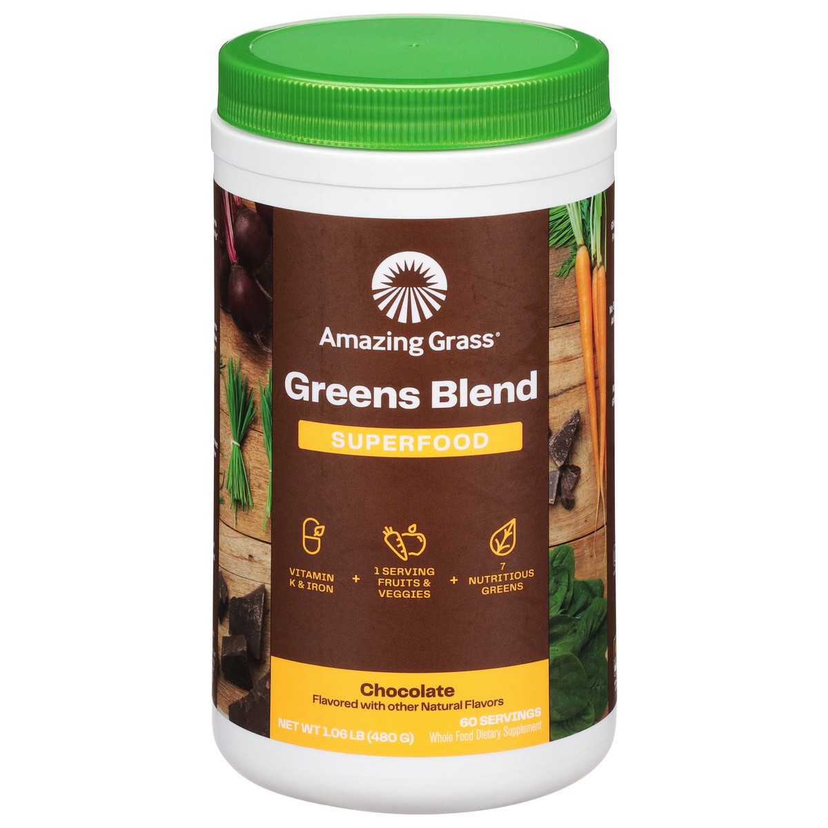 slide 1 of 9, Amazing Grass Superfood Chocolate Greens Blend 1.06 lb, 1.06 lb