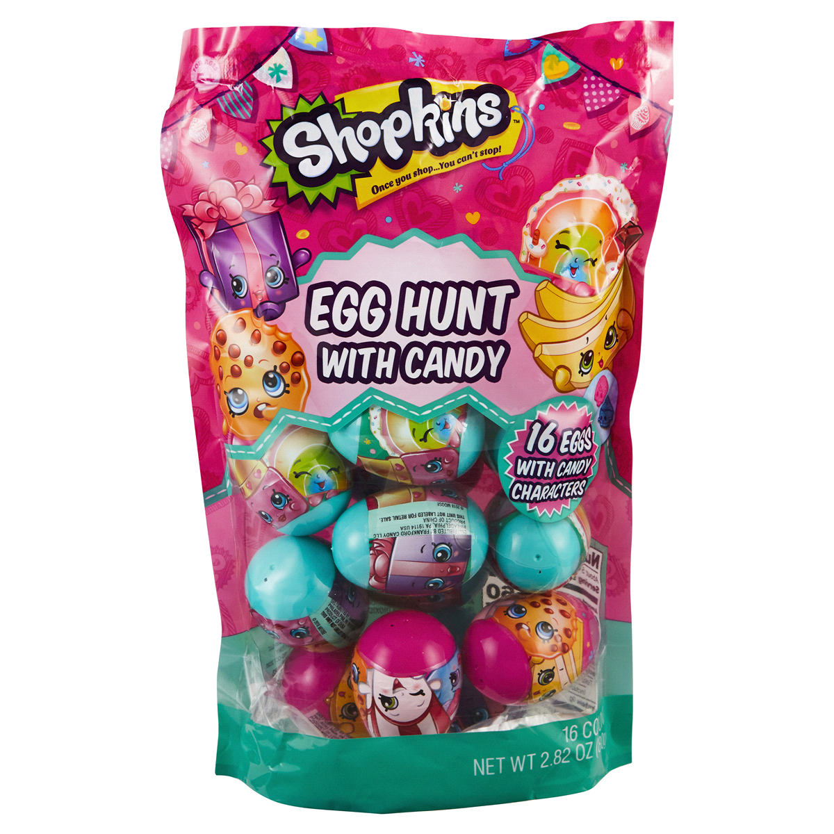 slide 1 of 1, Frankford Shopkins Plastic Egg Hunt With Candy, 16 ct