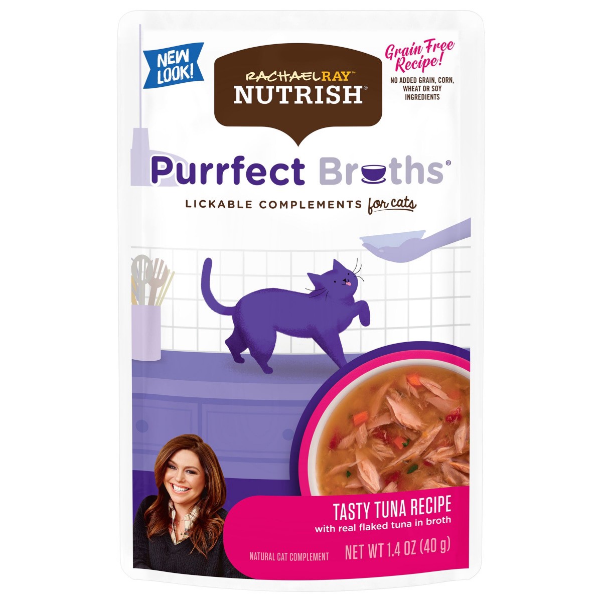slide 17 of 17, Rachael Ray Nutrish Purrfect Broths All Natural Complement, Grain Free Tasty Tuna Recipe, 1.4 oz