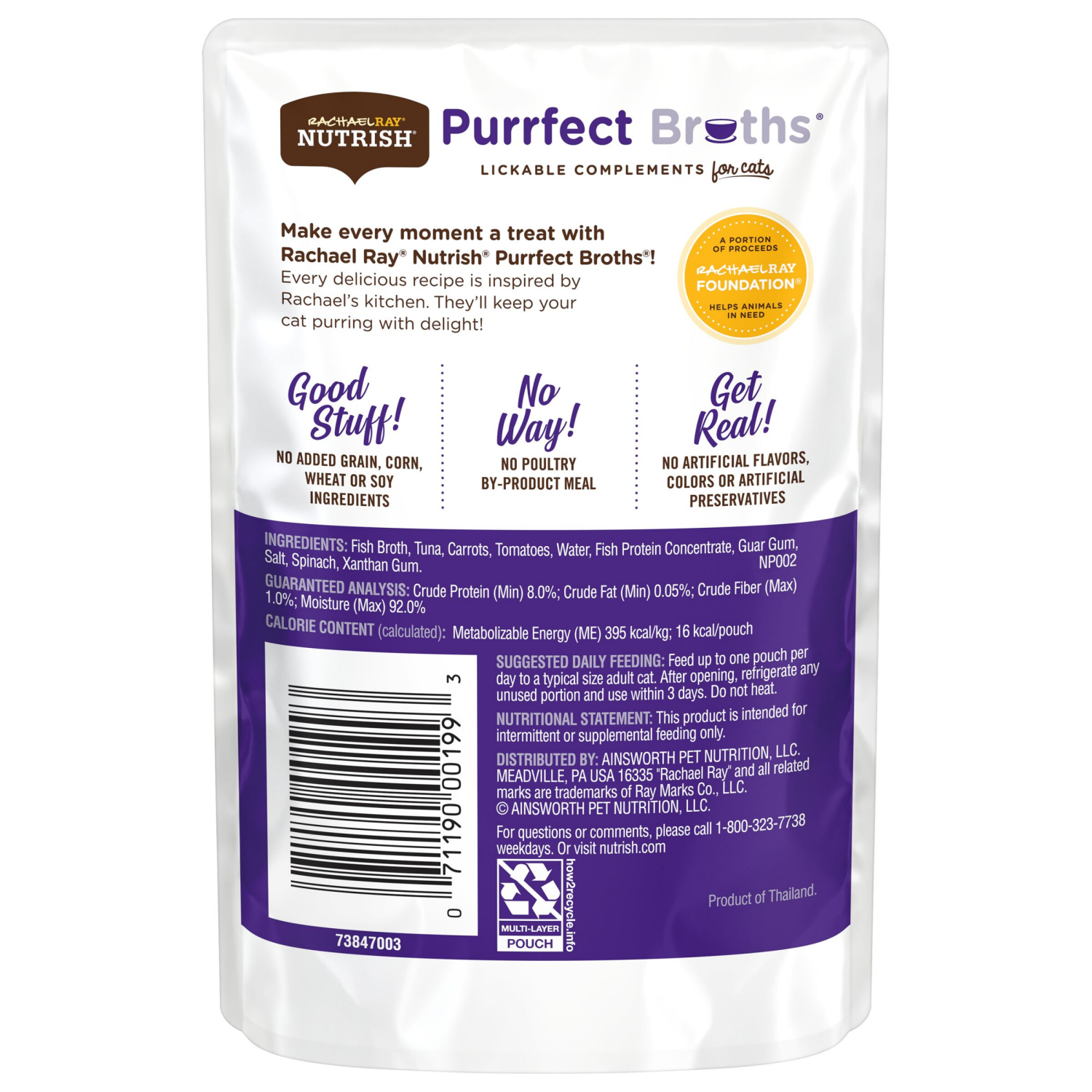 slide 4 of 5, Rachael Ray Nutrish Purrfect Broths All Natural Complement, Grain Free Tasty Tuna Recipe, 1.4 oz