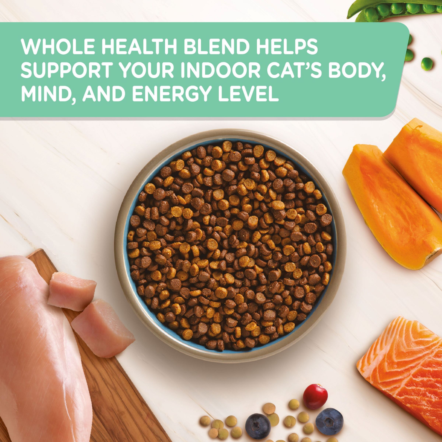 slide 7 of 8, Rachael Ray Nutrish Indoor Complete Chicken with Salmon & Lentils Dry Cat Food, 6 lb