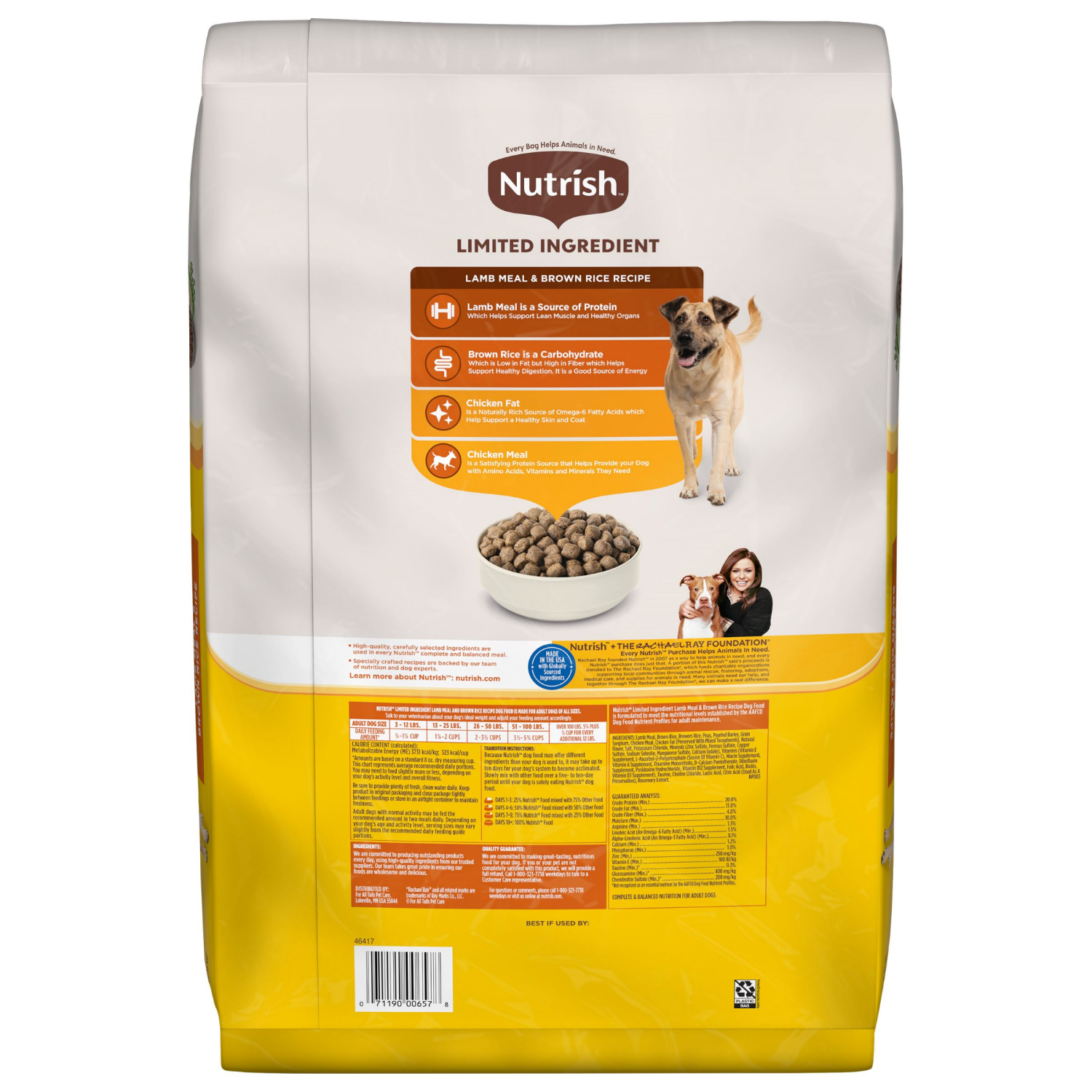 slide 2 of 8, 1/14Lb Rrntsh Lmtd Ingr Lamb Meal And Brn Rice Ddf, 14 lb