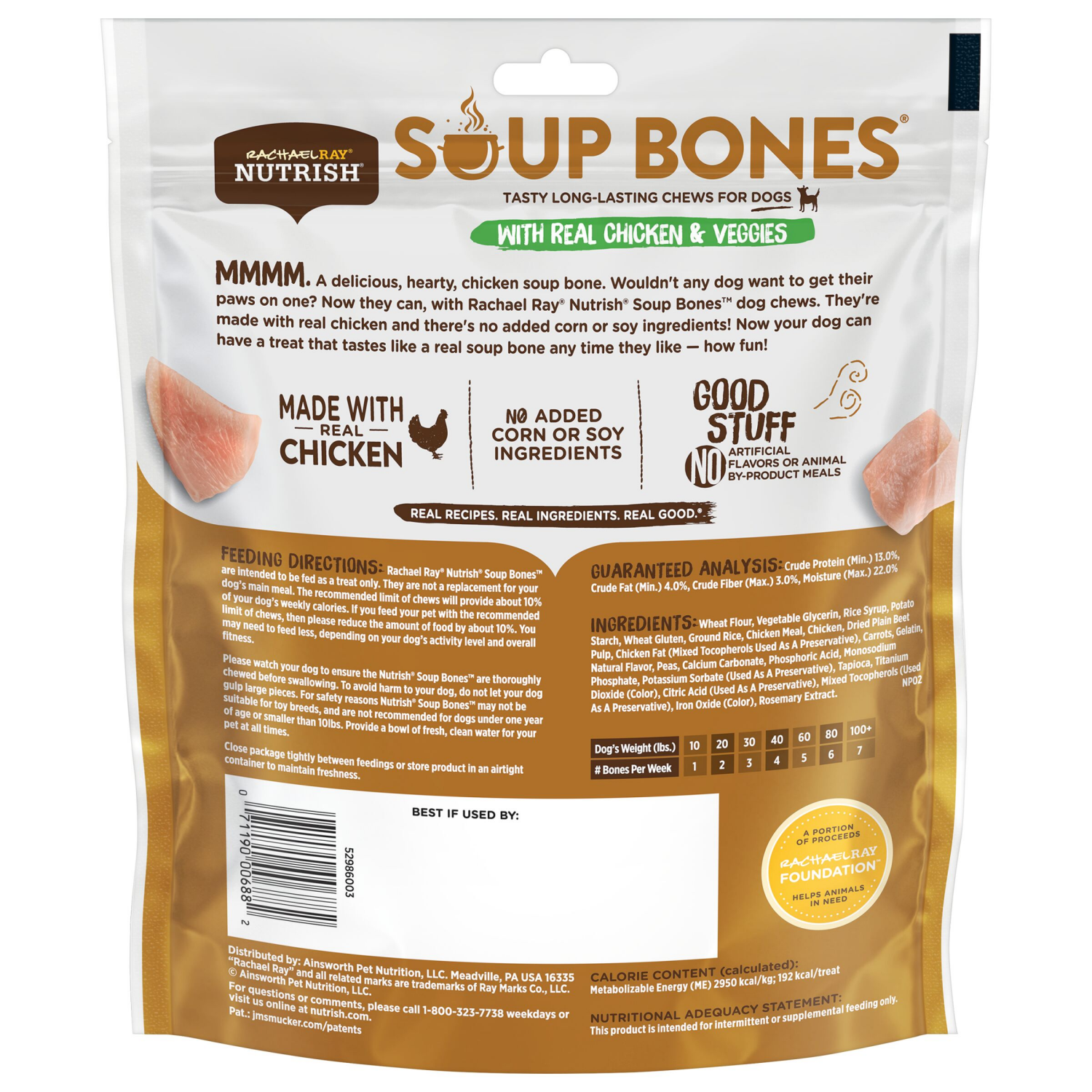 slide 6 of 8, Rachael Ray Nutrish Soup Bones Dog Chews With Real Chicken & Veggies, 12.6 Oz., 6 Count, 6 ct