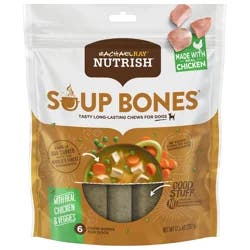 Rachael Ray Nutrish Soup Bones Dog Chews With Real Chicken & Veggies, 12.6 Oz., 6 Count