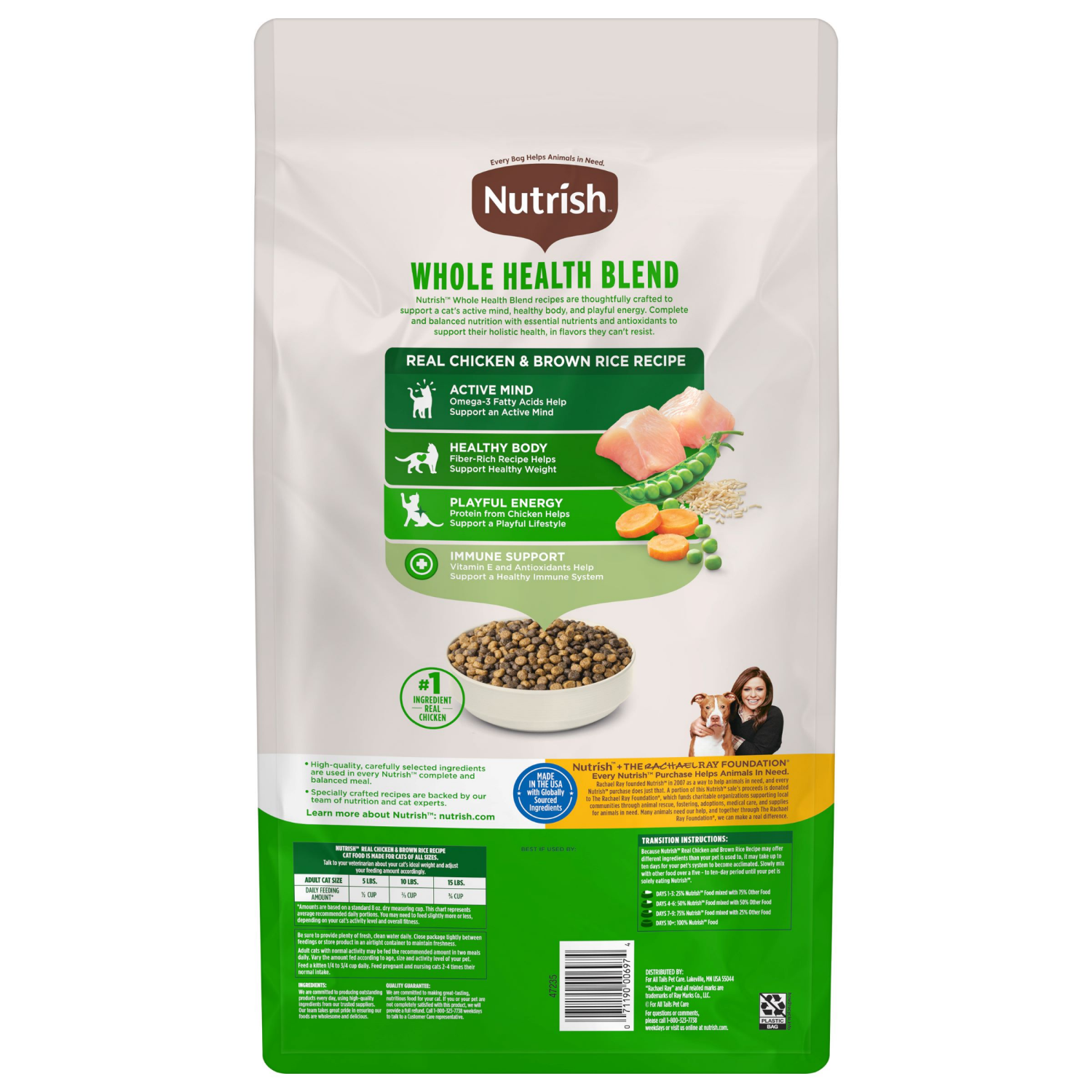 slide 2 of 8, Rachael Ray Nutrish Nutrish Chicken And Brown Rice Cat Dry, 6 lb