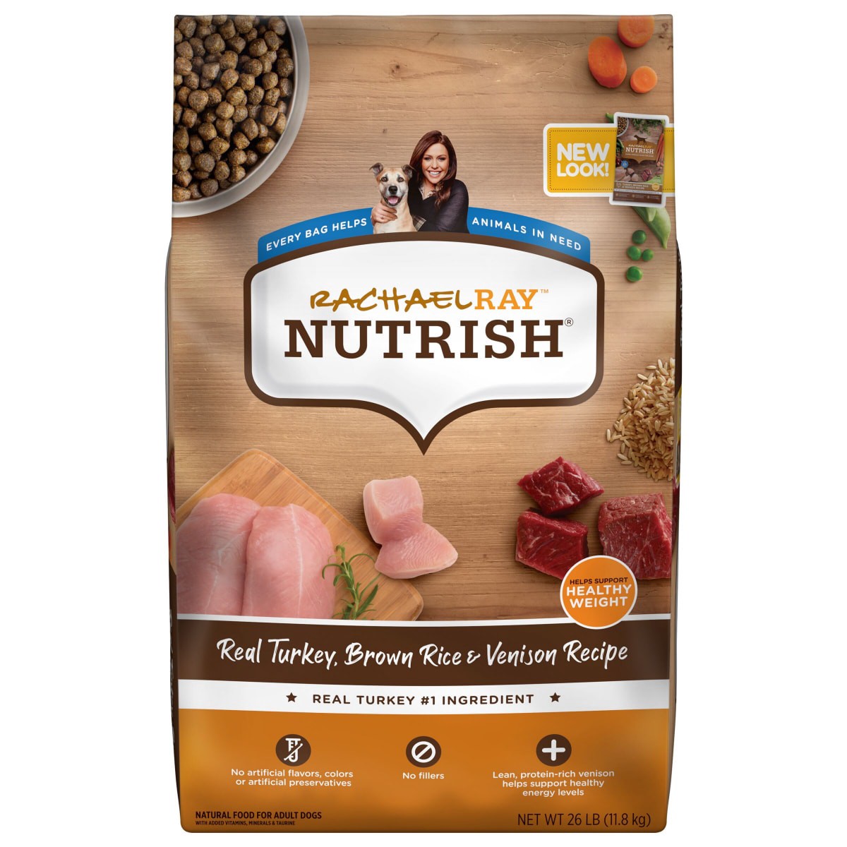 slide 25 of 29, Rachael Ray Nutrish Real Turkey, Brown Rice and Venison Recipe, Dry Dog Food, 26 lb. Bag, 26 lb