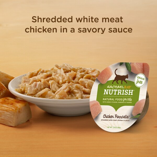slide 16 of 21, Rachael Ray Nutrish Natural Premium Wet Cat Food, Chicken Purrcata, Grain Free Tub, 2.8 oz