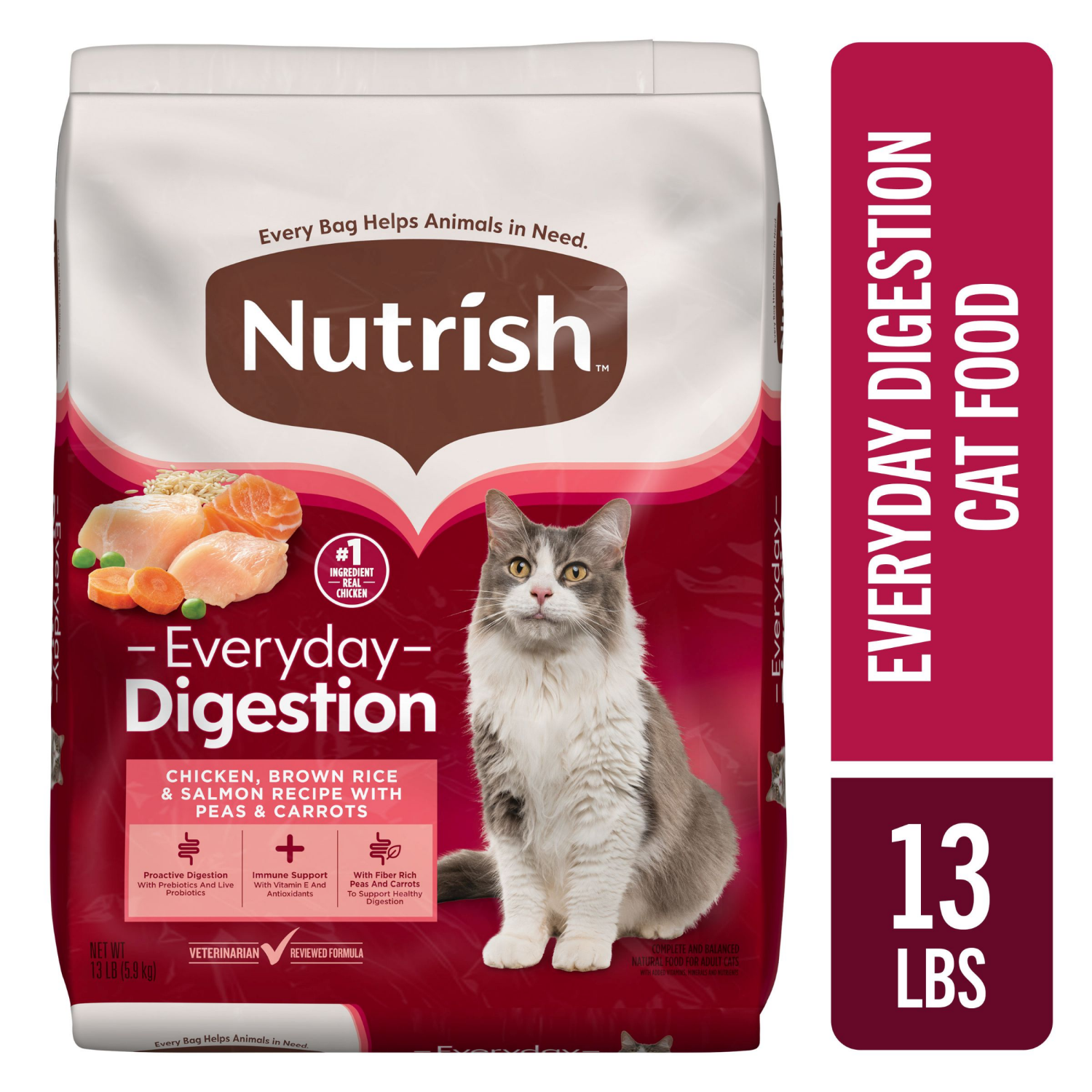 slide 1 of 8, 1/13Lb Rrntsh Ev Dgstn Chkn Brn Rice Salmon Veg, 13 lb