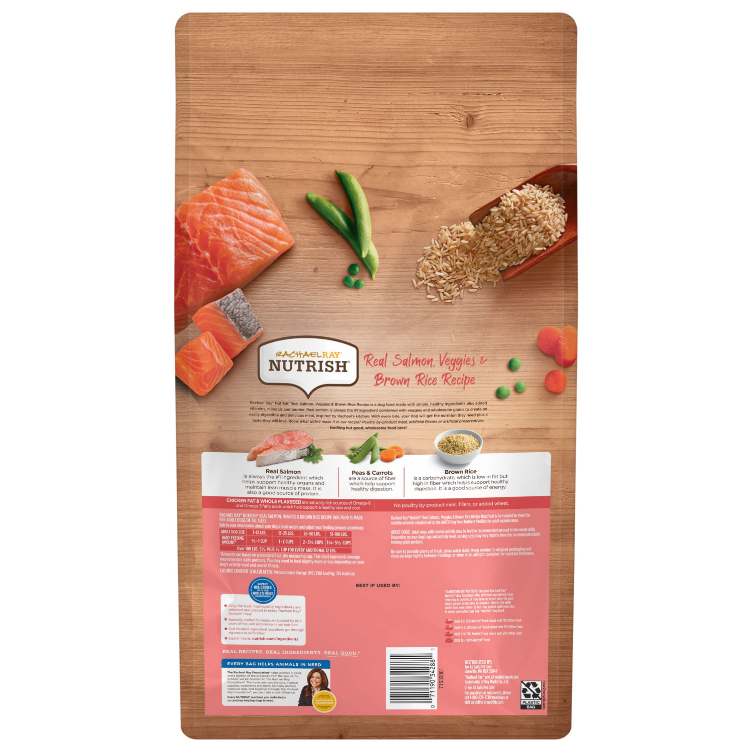 slide 6 of 8, Nutrish Dry Dog Food Whole Health Blend Real Salmon, Veggies & Brown Rice Recipe, 5.5 Lb. Bag, 5.5 lb