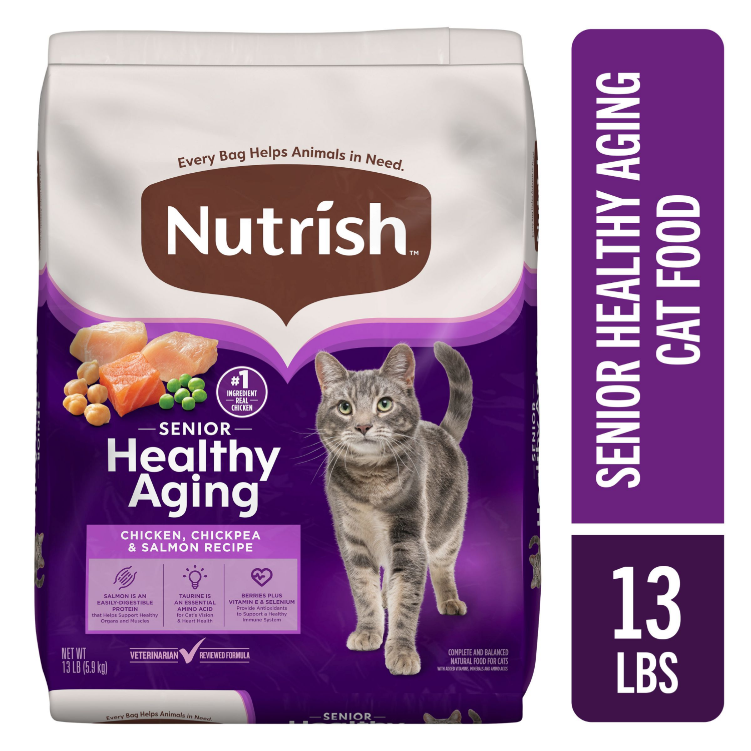 slide 1 of 8, 1/13Lb Rrntsh Snr Hlth Chkn Salmon Chckps, 13 lb