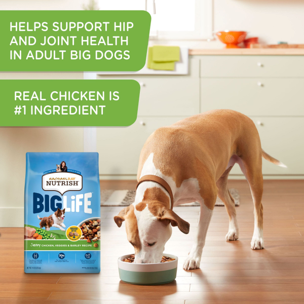 slide 12 of 29, Rachael Ray Nutrish Big Life Savory Chicken, Veggies & Barley Recipe Dry Dog Food, 40 lb. Bag, 640 oz