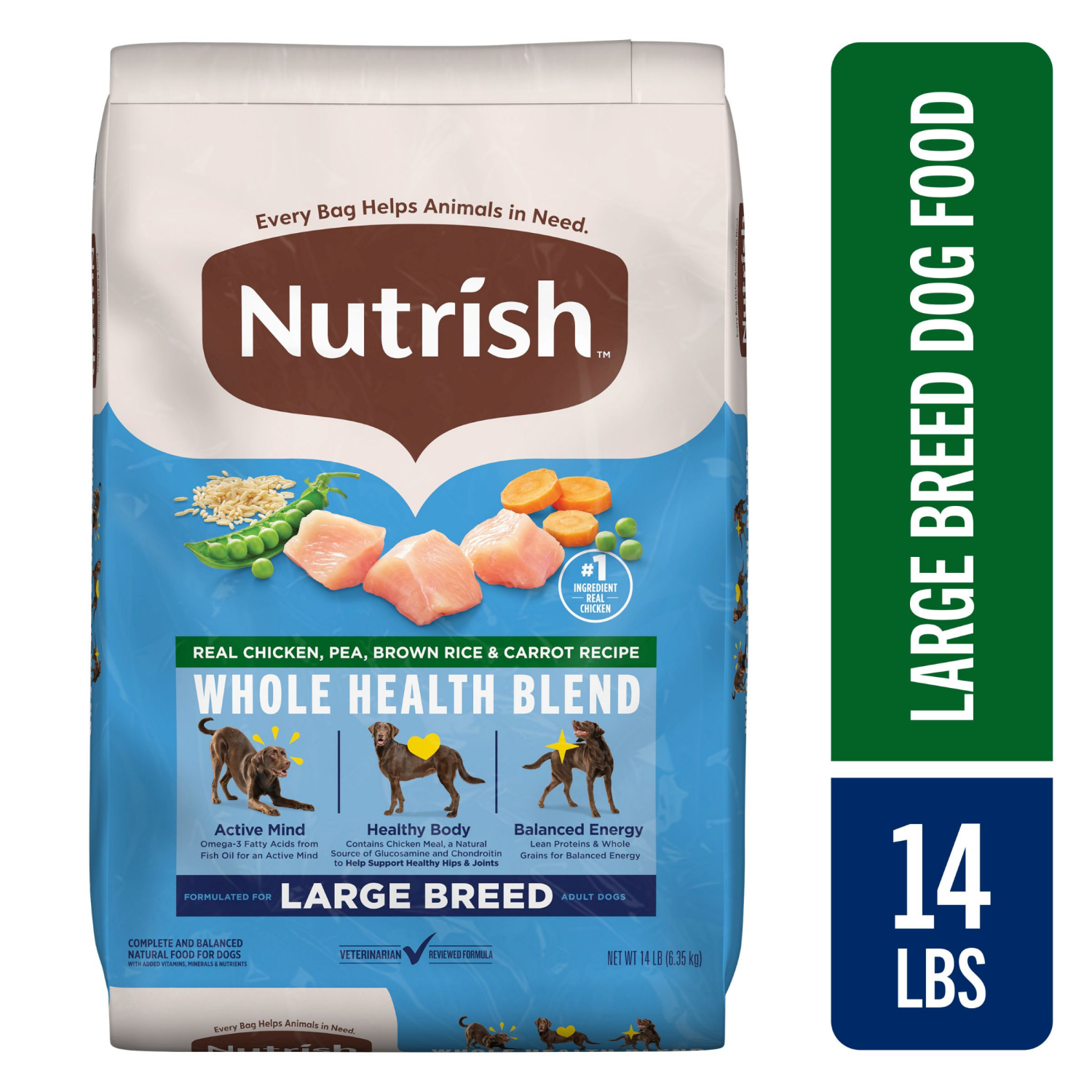 slide 1 of 8, 1/14Lb Rrntsh Lg Brd Chkn Veg Brn Rice Ddf, 14 lb