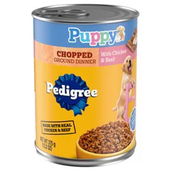 Pedigree Chopped Ground Dinner Puppy with Chicken & Beef Food for Dogs 13.2 oz