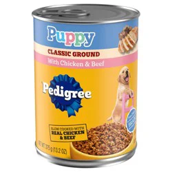 Pedigree Chopped Ground Dinner Puppy with Chicken & Beef Food for Dogs 13.2 oz