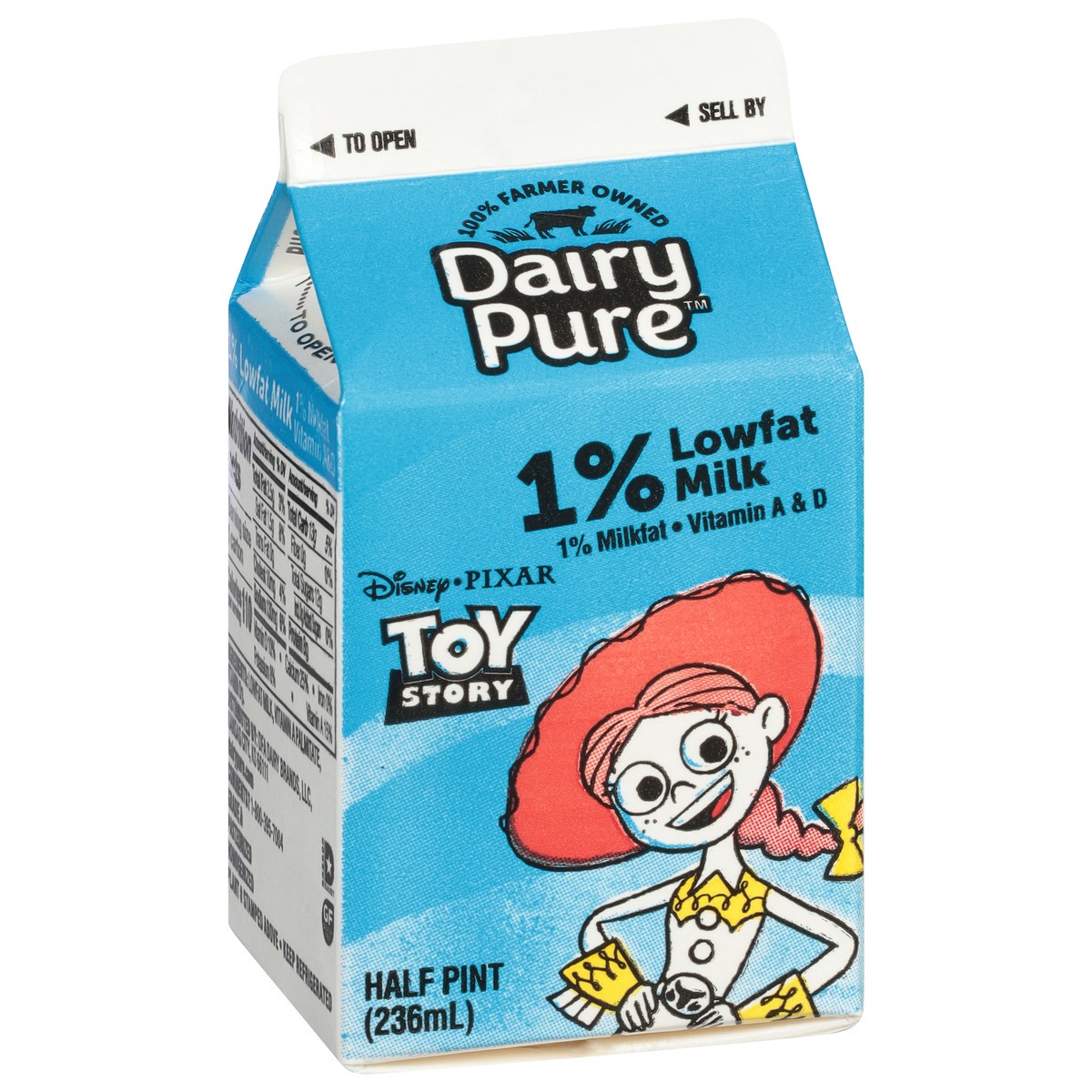 slide 2 of 9, Dairy Pure Dairypure Milk, 1% Lowfat, 1/2 pint