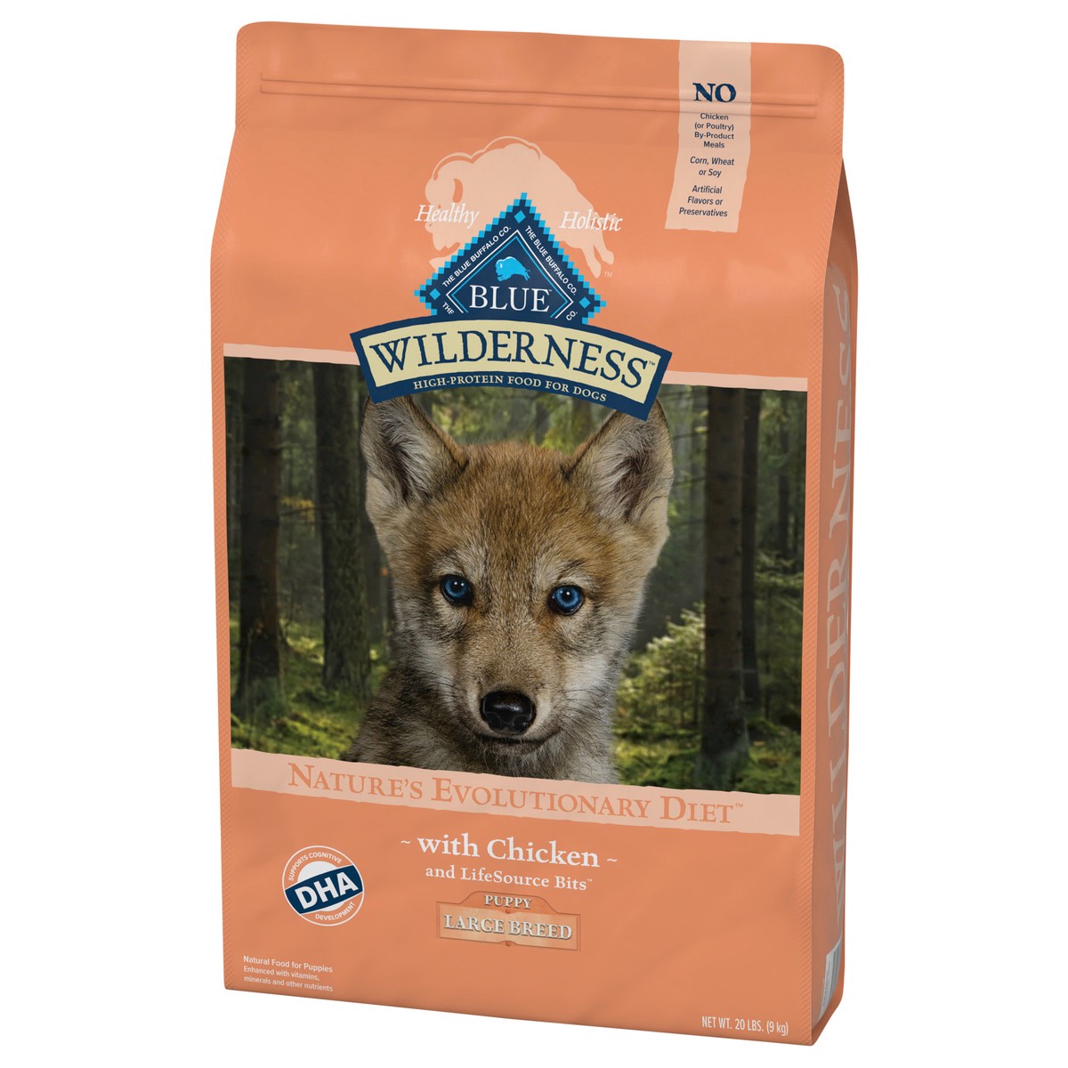 slide 8 of 13, Blue Buffalo Wilderness High Protein, Natural Puppy Large Breed Dry Dog Food, Chicken 20-lb, 20 lb