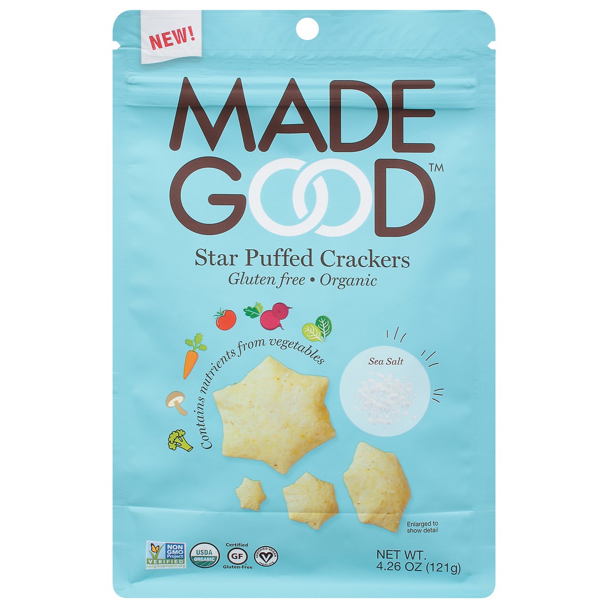 slide 1 of 7, MadeGood Star Puffed Crackers 4.26 oz, 4.26 oz