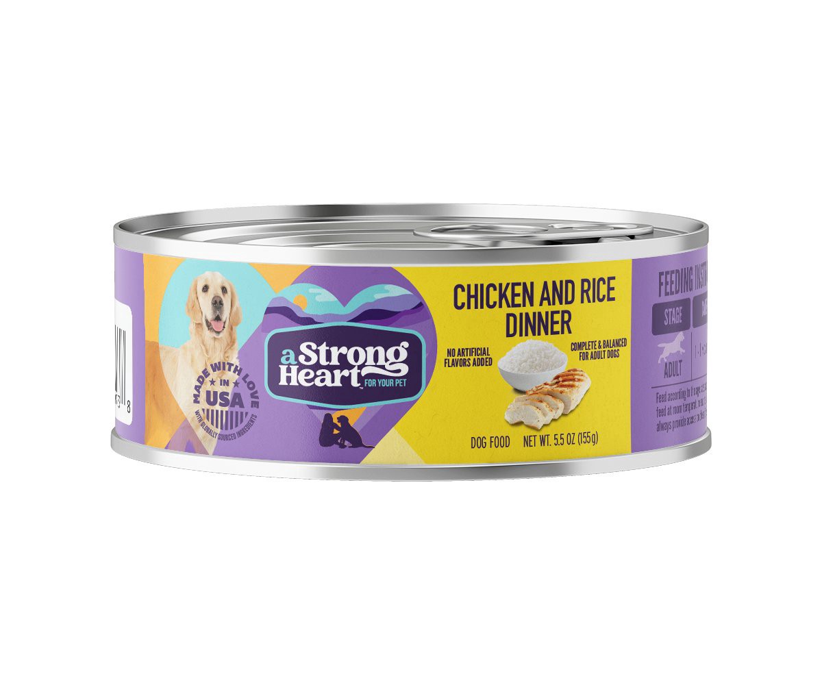 slide 1 of 1, A Strong Heart Chicken and Rice Dinner Dog Food 5.5 oz, 5.5 oz