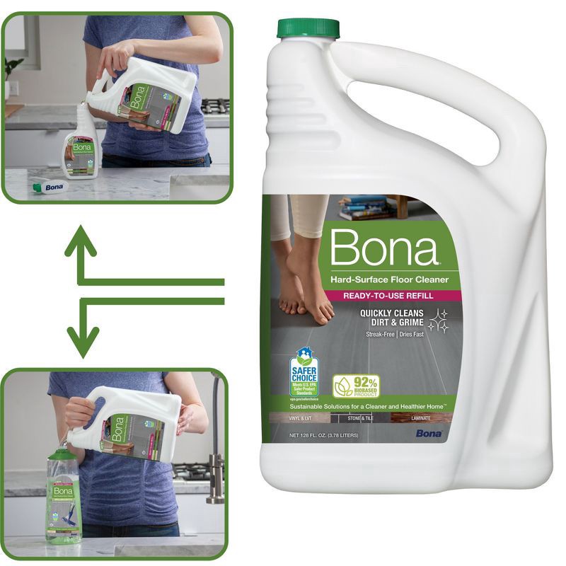 slide 2 of 6, Bona Hard-Surface Floor Cleaner Refill, 128 fl oz