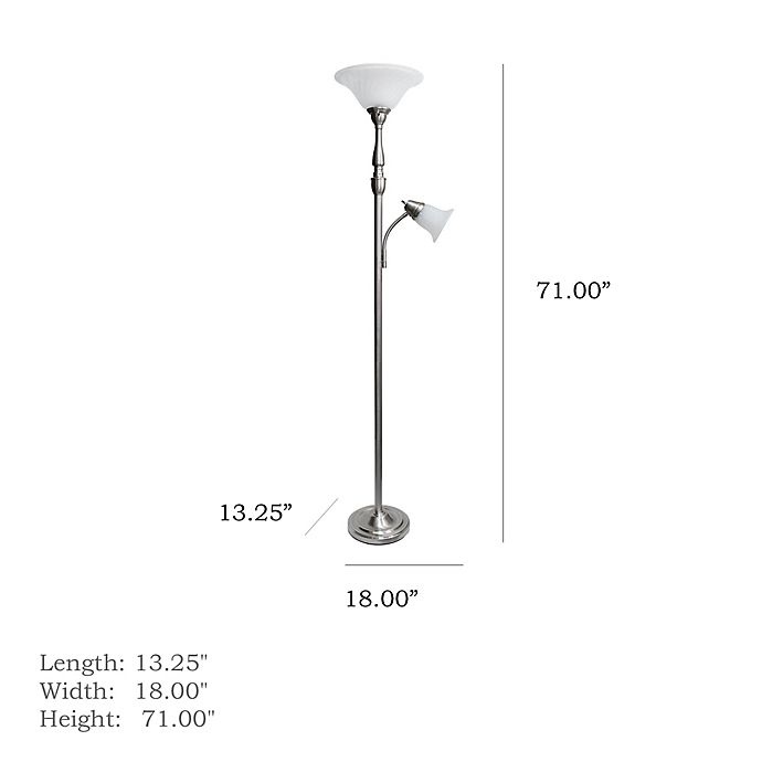 slide 3 of 3, Elegant Designs 2-Light Floor Lamp, 1 ct