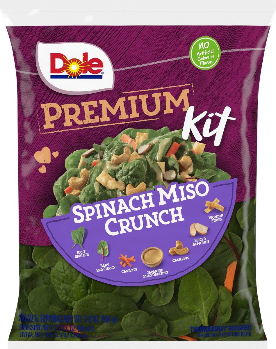 slide 5 of 6, Dole Spinach Miso Crunch Premium Kit 8.3 oz, 8.3 oz