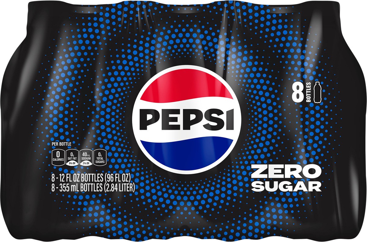 slide 2 of 3, Pepsi Zero Sugar Soda Cola 12 Fl Oz 8 Count, 96 oz