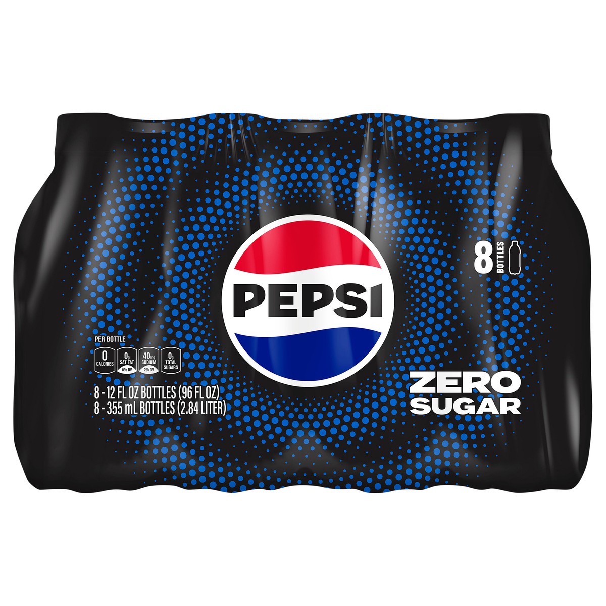 slide 1 of 3, Pepsi Zero Sugar Soda Cola 12 Fl Oz 8 Count, 96 oz