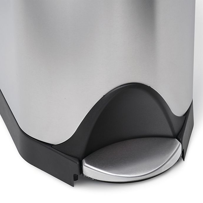 slide 3 of 5, simplehuman Brushed Stainless Steel Fingerprint-Proof Butterfly Recycler Trash Can, 40 liter
