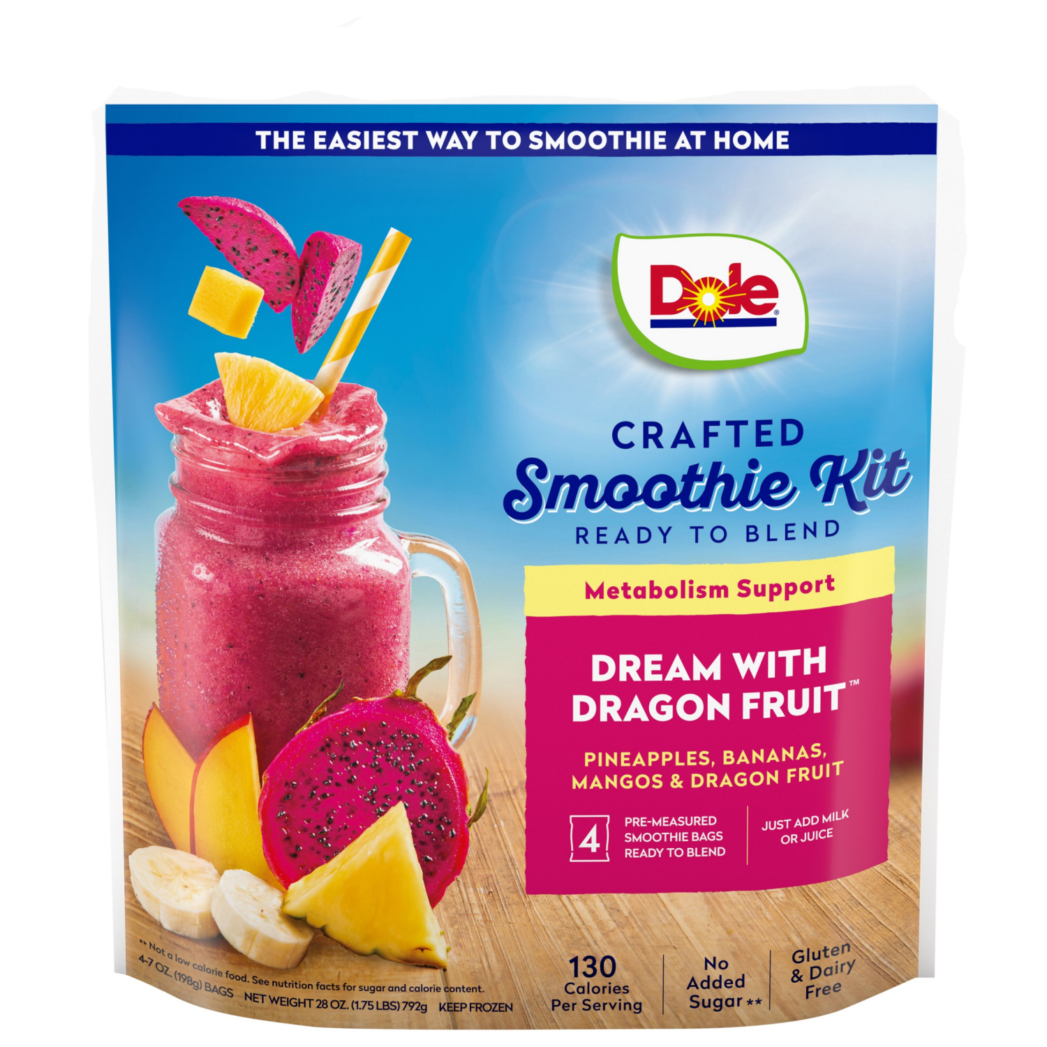 slide 1 of 2, Dole Crafted Smoothies Dream With Dragon Fruit Smoothie, 40 oz